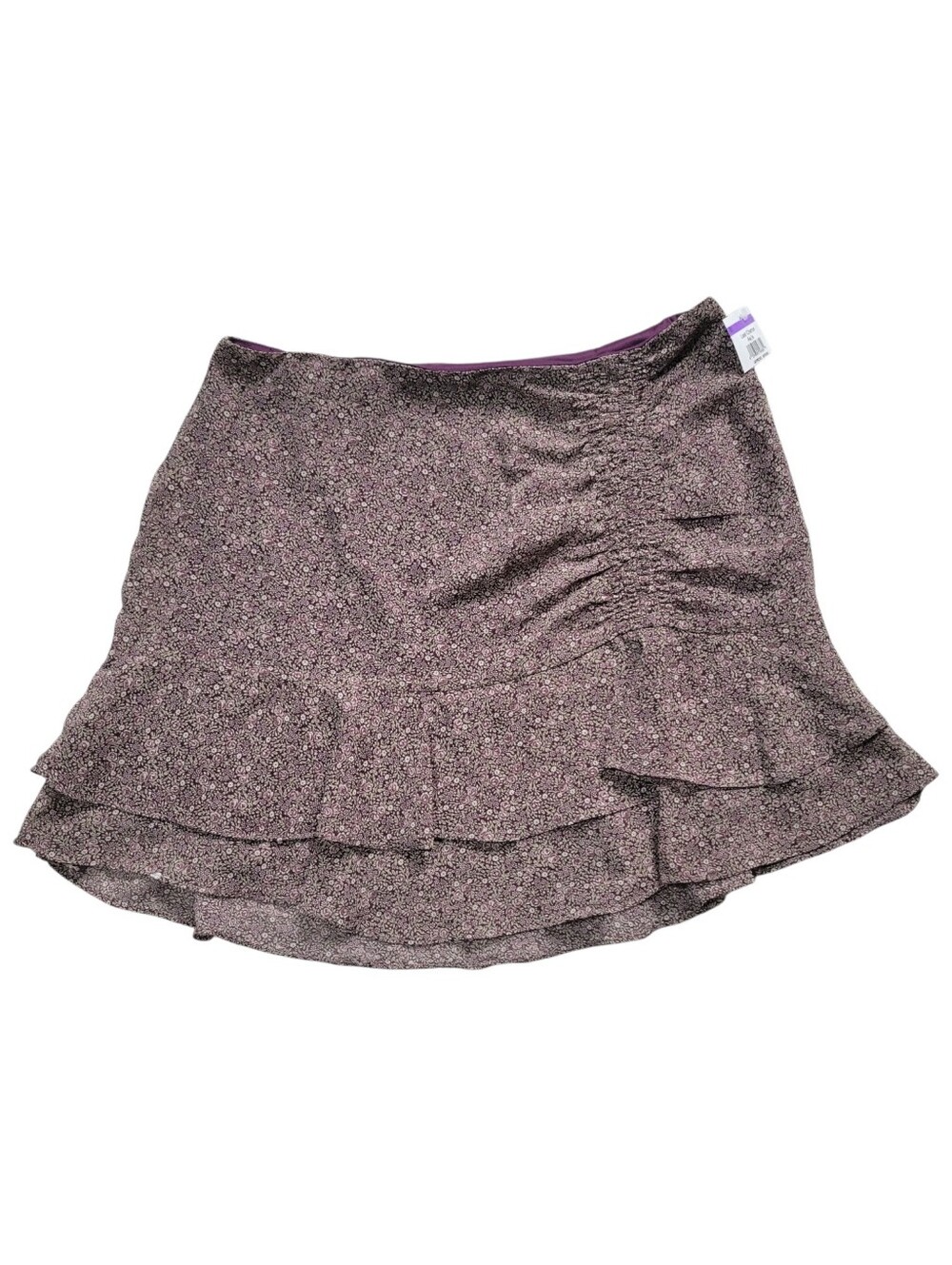 ❤️B2G1 New Lush Women's L Ruffle Ruched Floral Chiffon Mini Skirt Bohemian